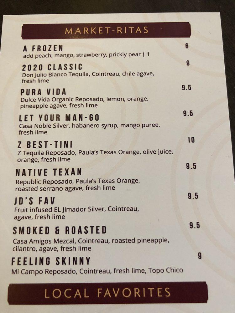 Menu at 2020 Market Scratch Kitchen & Bar,