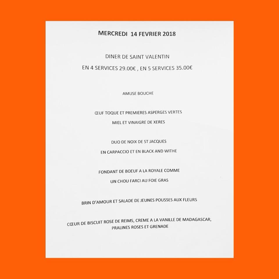 Menu de Restaurant Saint Amable