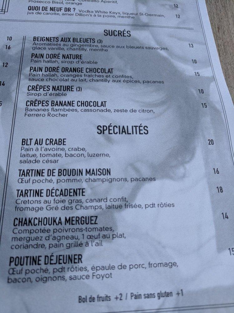 Menu Au Les Enfants Terribles Au Sommet Place Ville Marie Restaurant Montréal 1 