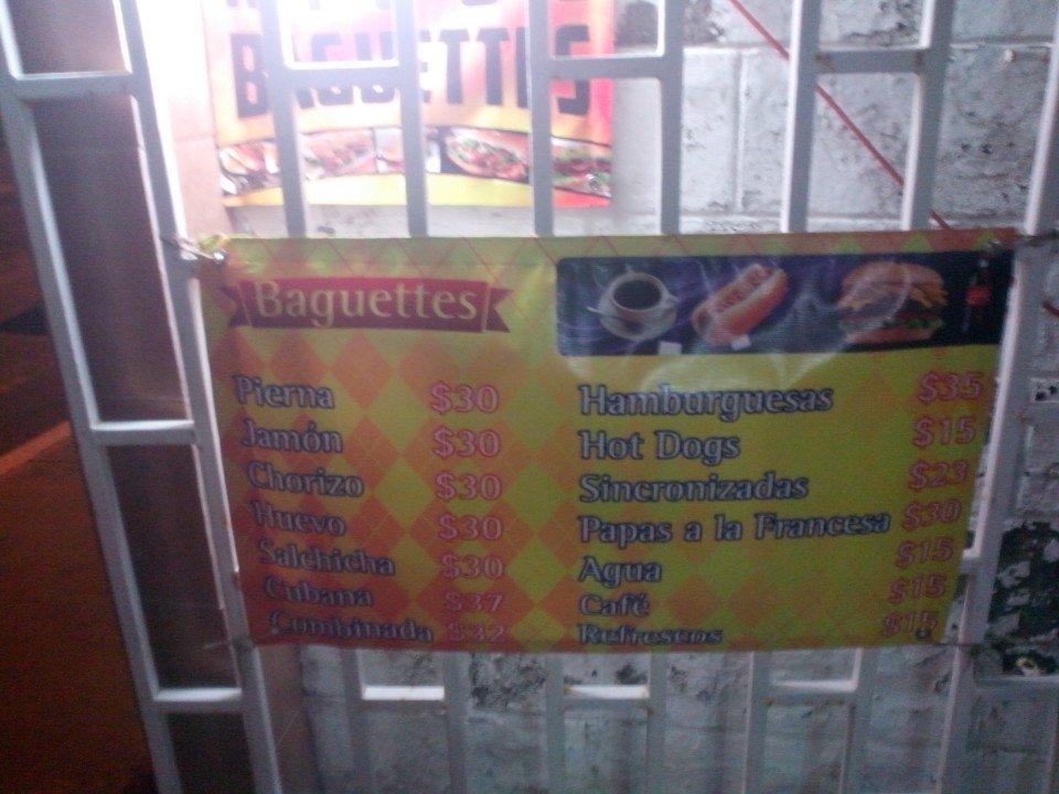 Menu at Ricas Tortas, Veracruz