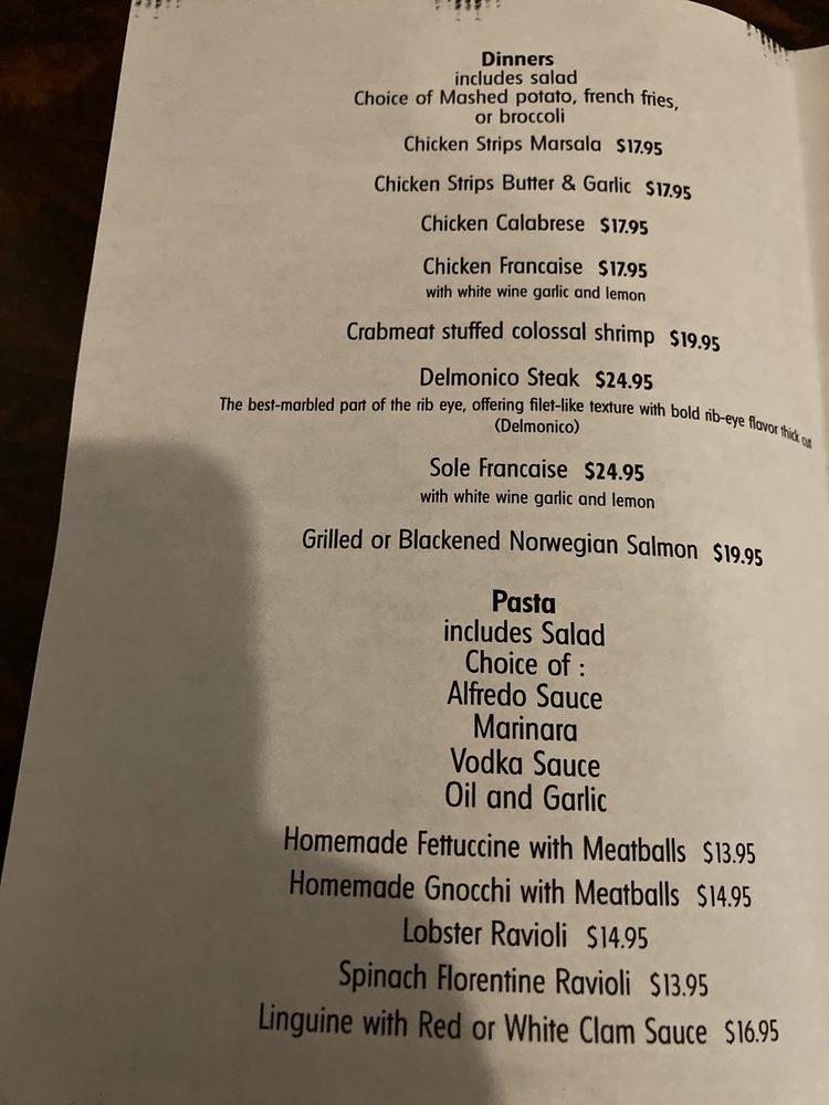 Menu at The Fireside Martini Grill, Inc. pizzeria, Dunmore