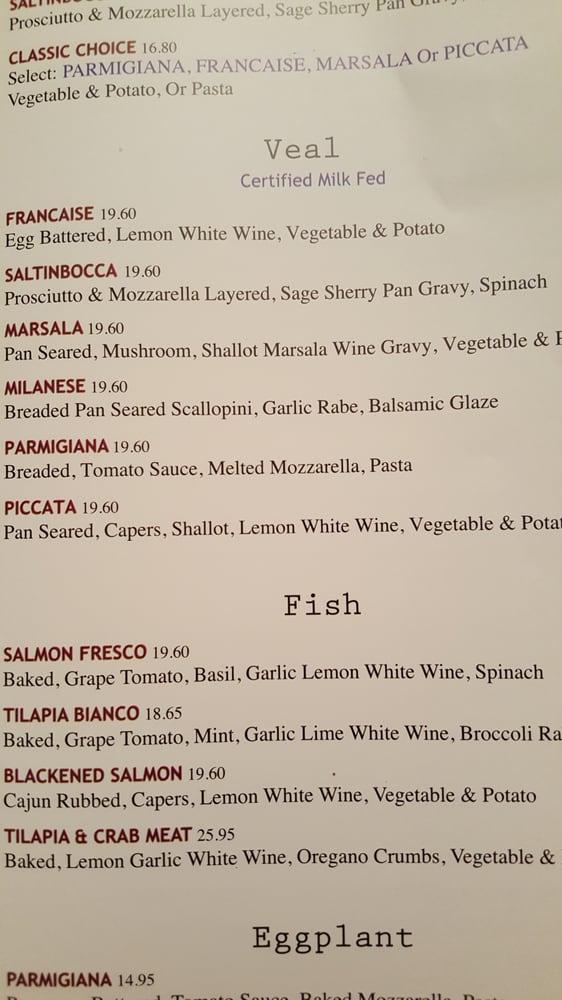 Menu at Rosario's Trattoria & Pizzeria, Midland Park