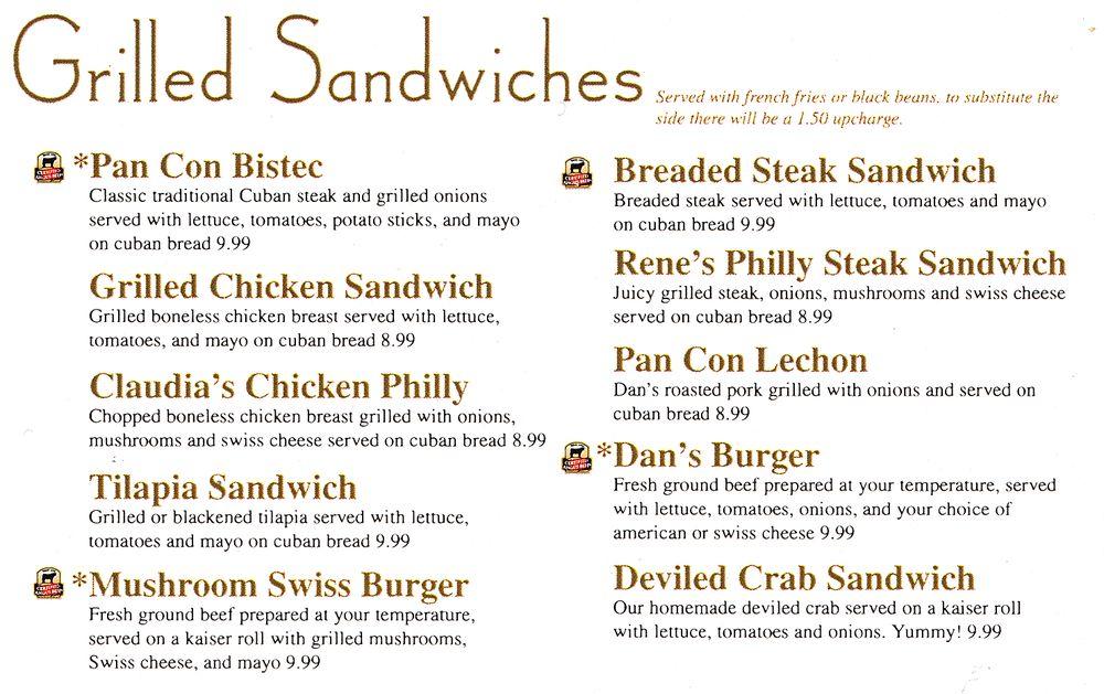 Menu at Dan's Grill restaurant, Blairsville