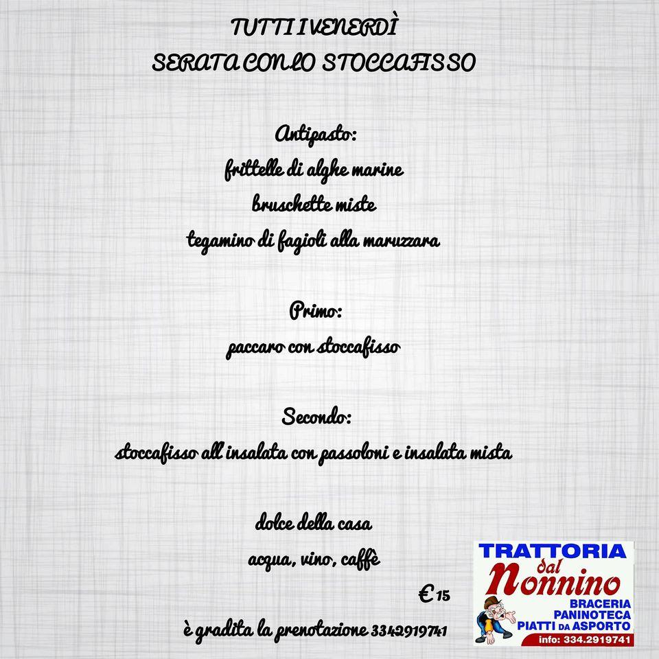 Menu di Trattoria dal Nonnino 