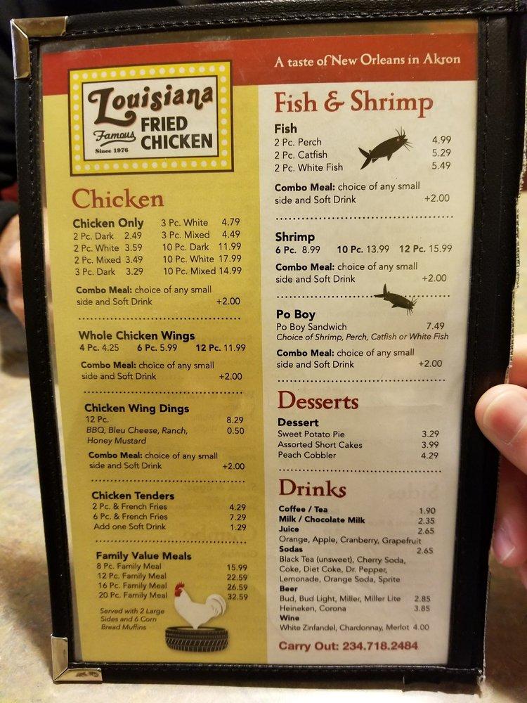 Menu at Louisiana Famous Fried Chicken fast food, Akron