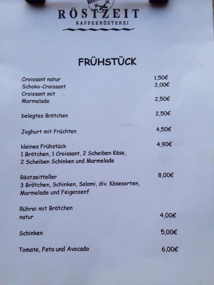 Speisekarte von Röstzeit cafe, Hilden Speisekarte von Röstzeit cafe, Hilden