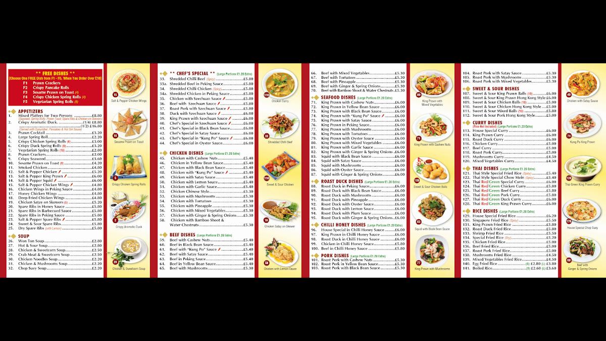 Menu at Southwold & Reydon Chinese fast food, Southwold