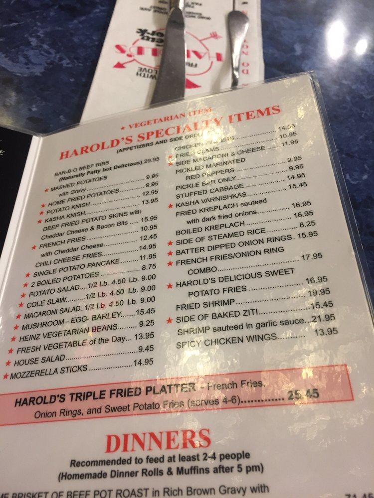 Menu at Harold's New York Deli restaurant, Edison, King Post Rd