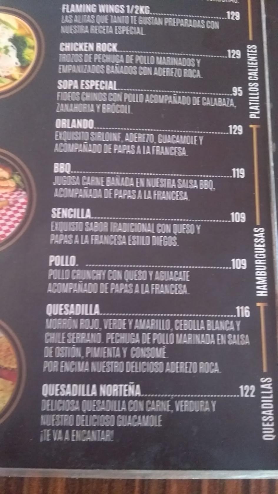 Menu at Osaka sushi restaurant, Guaymas