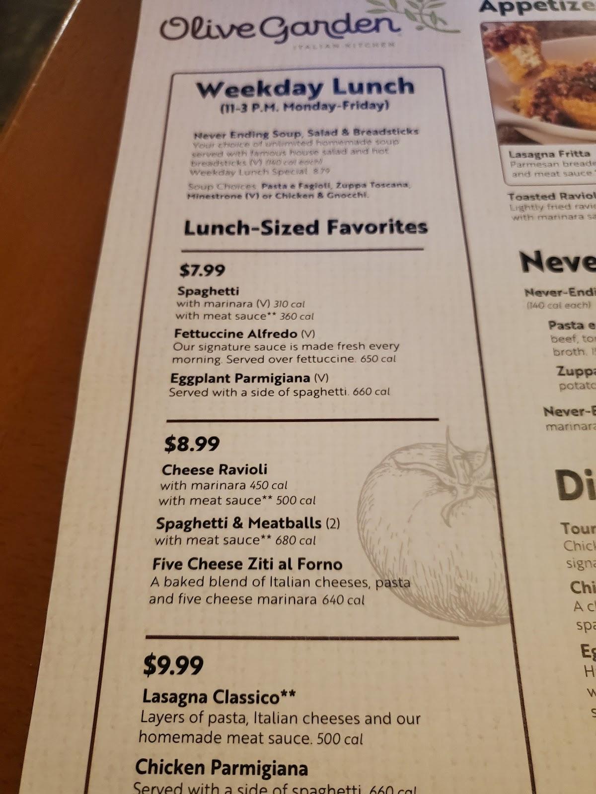Menu at Olive Garden Italian Restaurant, Secaucus, 500 NJ3
