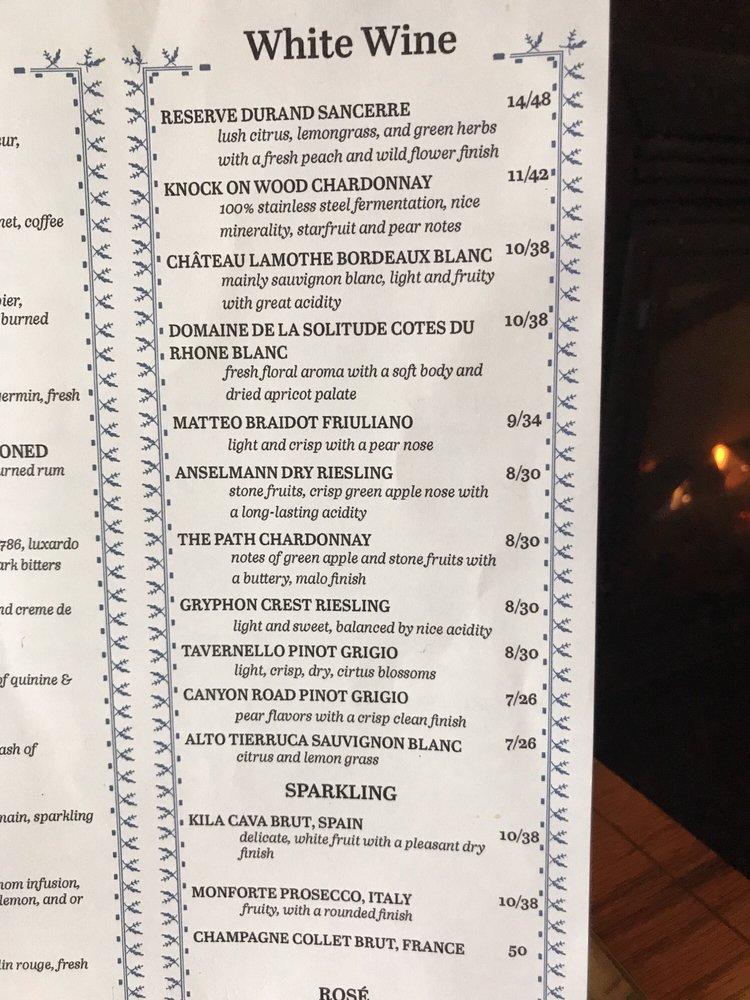 Menu at Cafe Europa, Kansas City, Main St