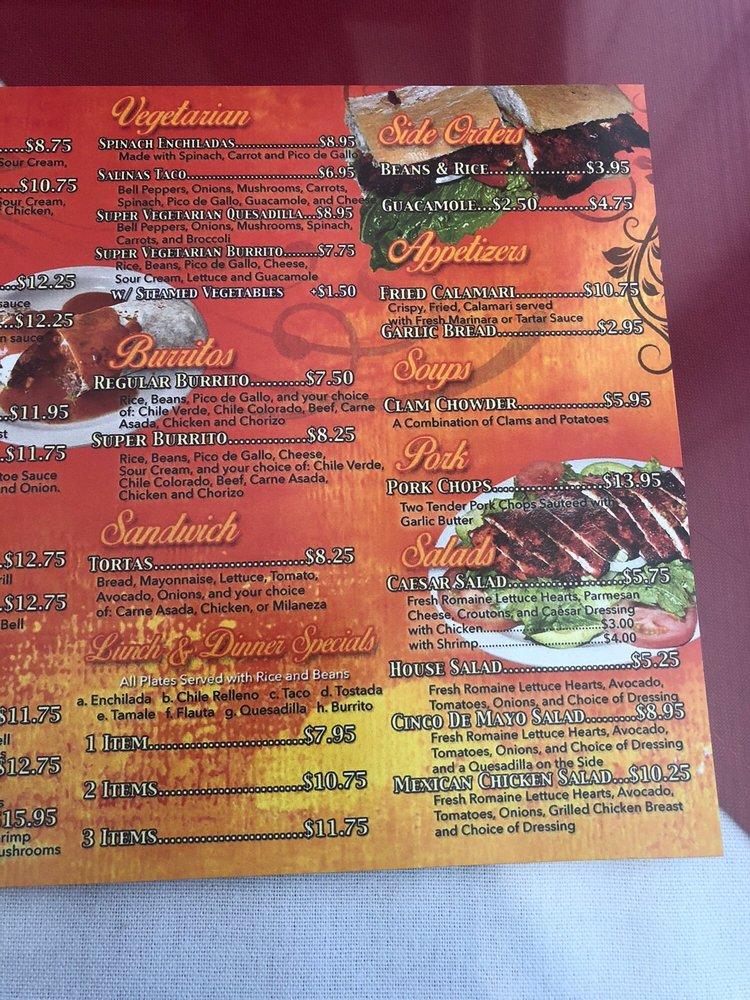 Menu at Marina Restaurant, San Leandro