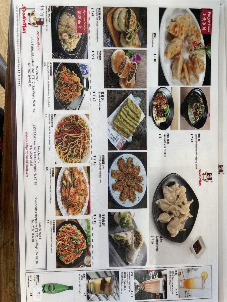 Menu at The Noodle Man restaurant, Las Vegas, S Fort Apache Ste 175