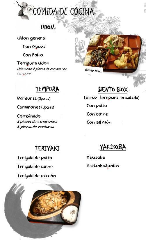 Menu at Ichiban restaurant, Mexicali, C. Novena 1349