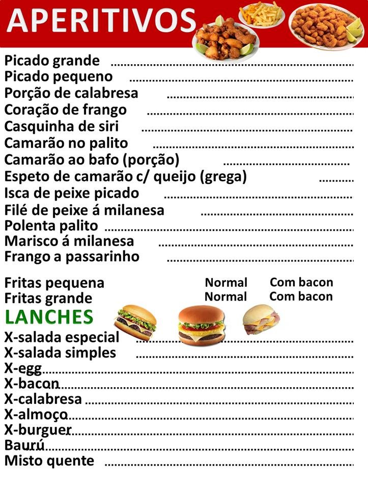 Barrigao Restaurante E Pizzaria cardápio
