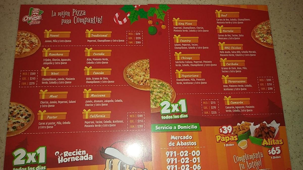 Carta del restaurante Cheese Pizza Mercado del Abastos, Aguascalientes
