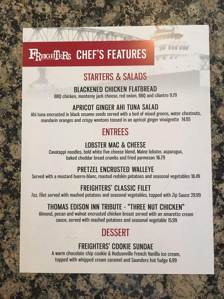 Menu at Freighters Eatery & Taproom restaurant, Port Huron