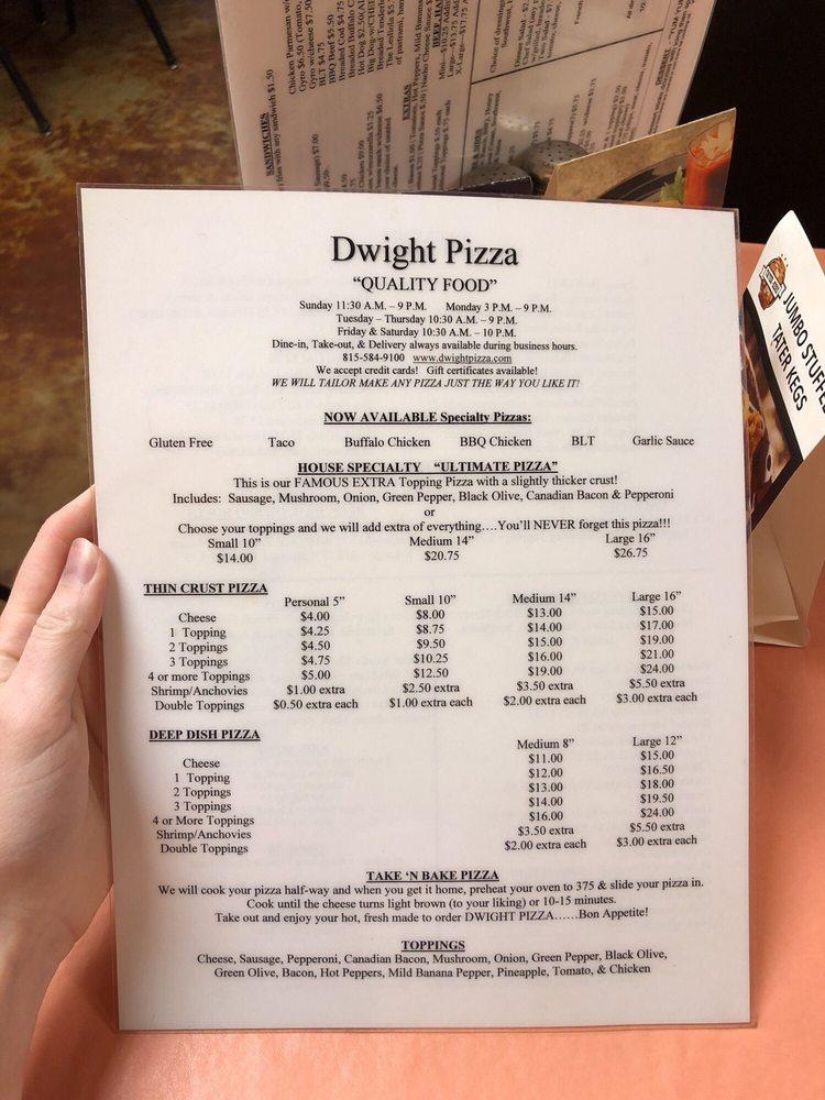 Menu at Dwight Pizza & More pizzeria, Dwight