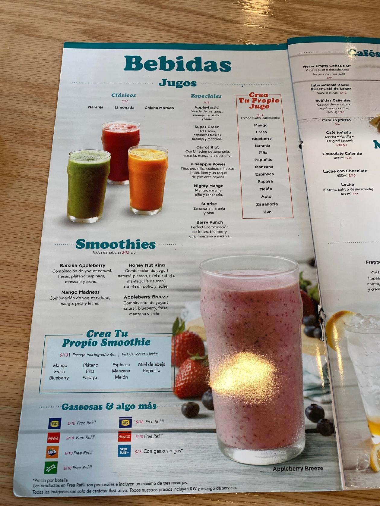 Menu at IHOP - International House of Pancakes restaurant, Surquillo
