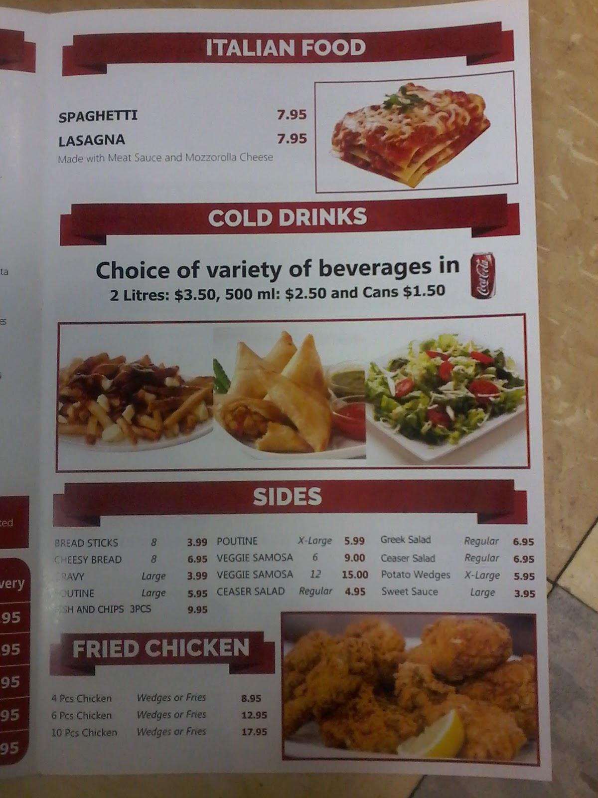 Menu at CPD Calgary Pizza Donair restaurant, Calgary, Valley Ridge Dr