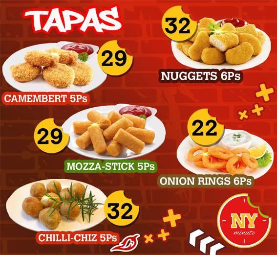 Menu at New York Minute restaurant, Morocco