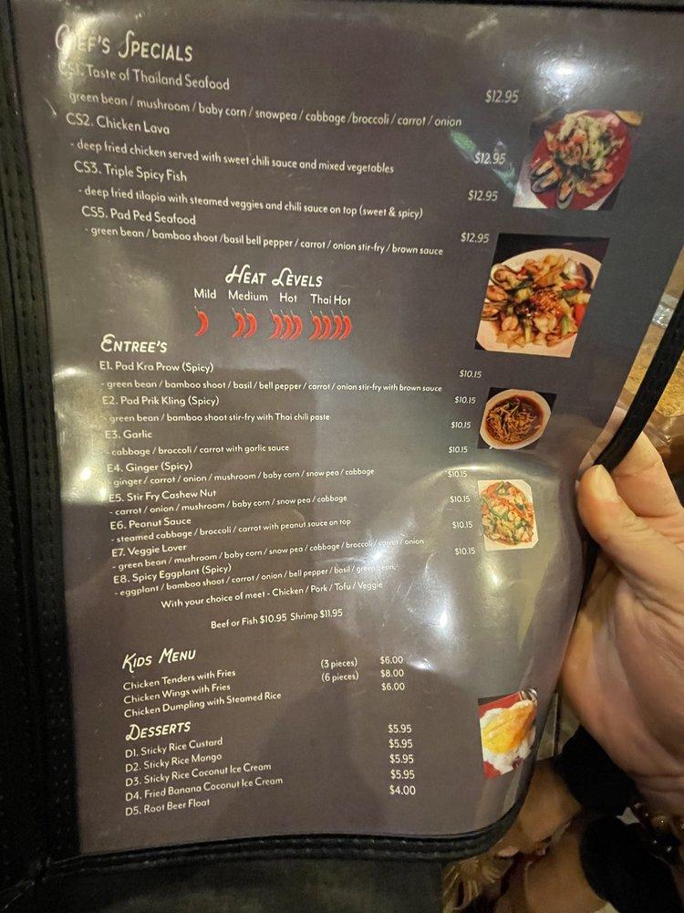 Menu at Taste of Thailand restaurant and grill, College Station