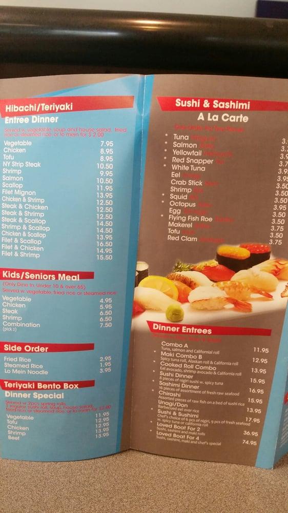 Menu at Kume Japanese Cuisine Sushi & Hibachi restaurant, Oak Ridge