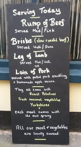 Menu at LBK restaurant, Lyme Regis