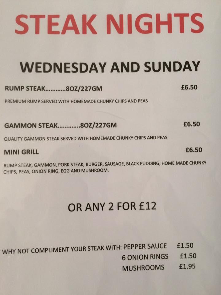 Menu at Candles Restaurant, Skegness