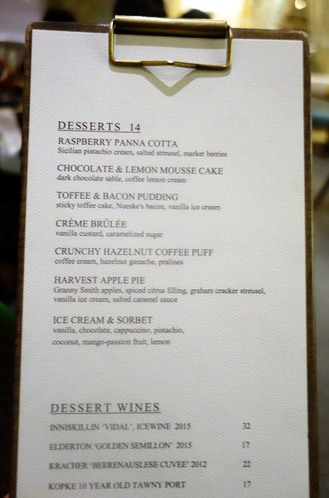 Menu at Harvest by Roy Ellamar restaurant, Las Vegas