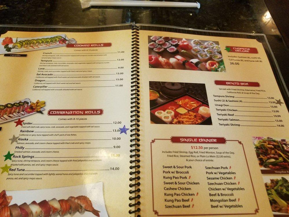 Menu at Chopstix Asian Bistro restaurant, Riverton