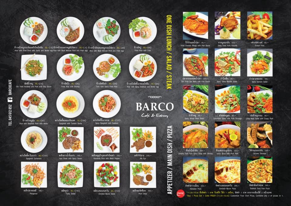 Menu at Barco cafe' & eatery, Mueang Tai