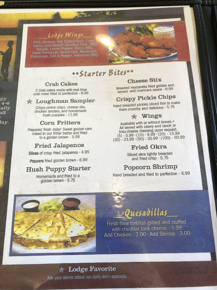 Menu at Loughman Lake Lodge Waterfront Restaurant, Mims