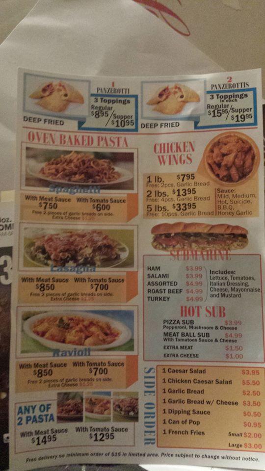 Menu at Fairgrounds PIZZA pizzeria, London