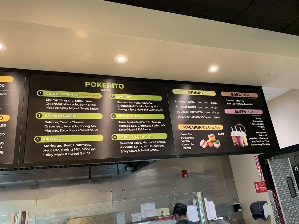 Menu at PokePort Margarita restaurant, Temecula