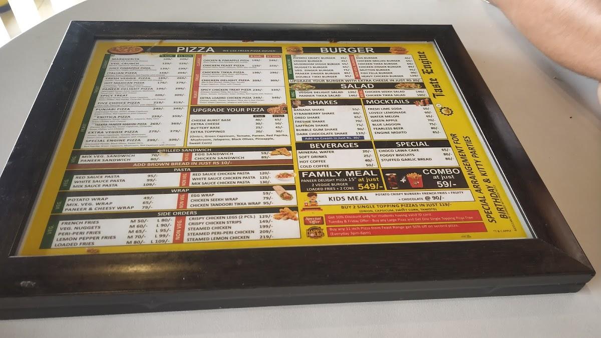 Menu At Taste Engine Sunam Sunam