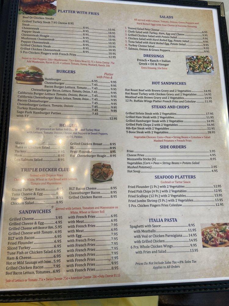 Menu at Blue Jay restaurant, Philadelphia