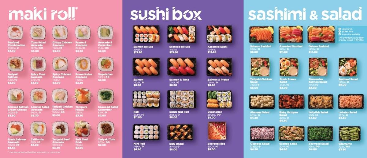 Menu at Sushi Hub Hope Island, Hope Island