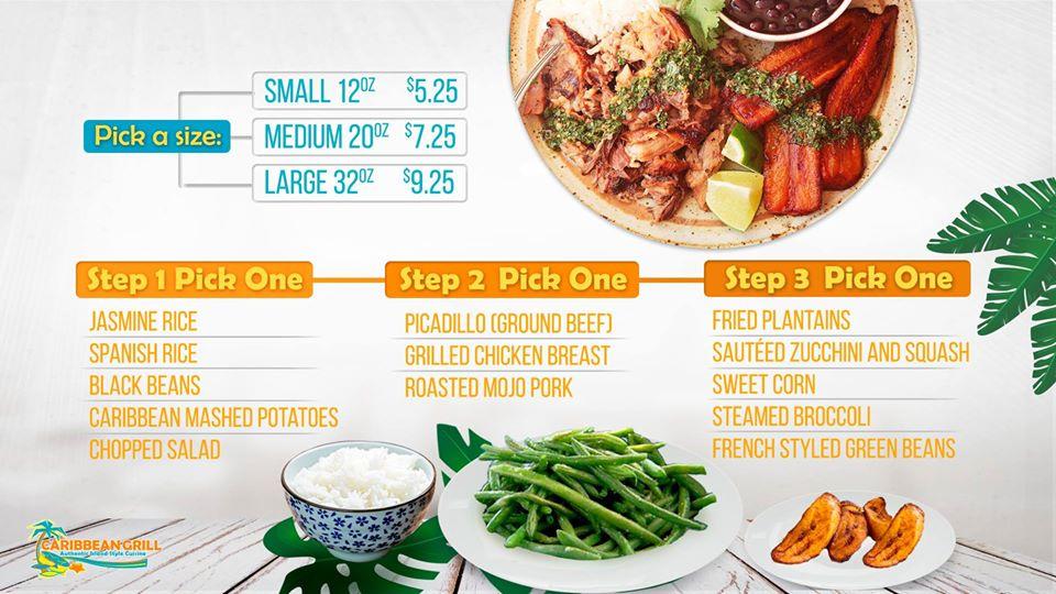 Menu at Caribbean Grill restaurant, Cape Canaveral
