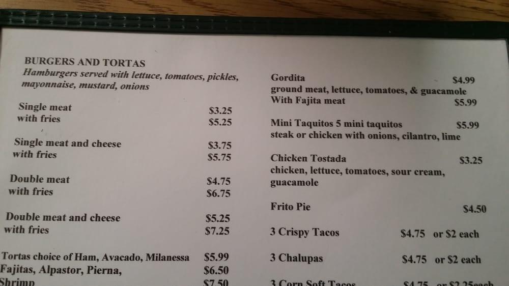 Menu at L & S Mexican Restaurant, Luling, 310 E Pierce St