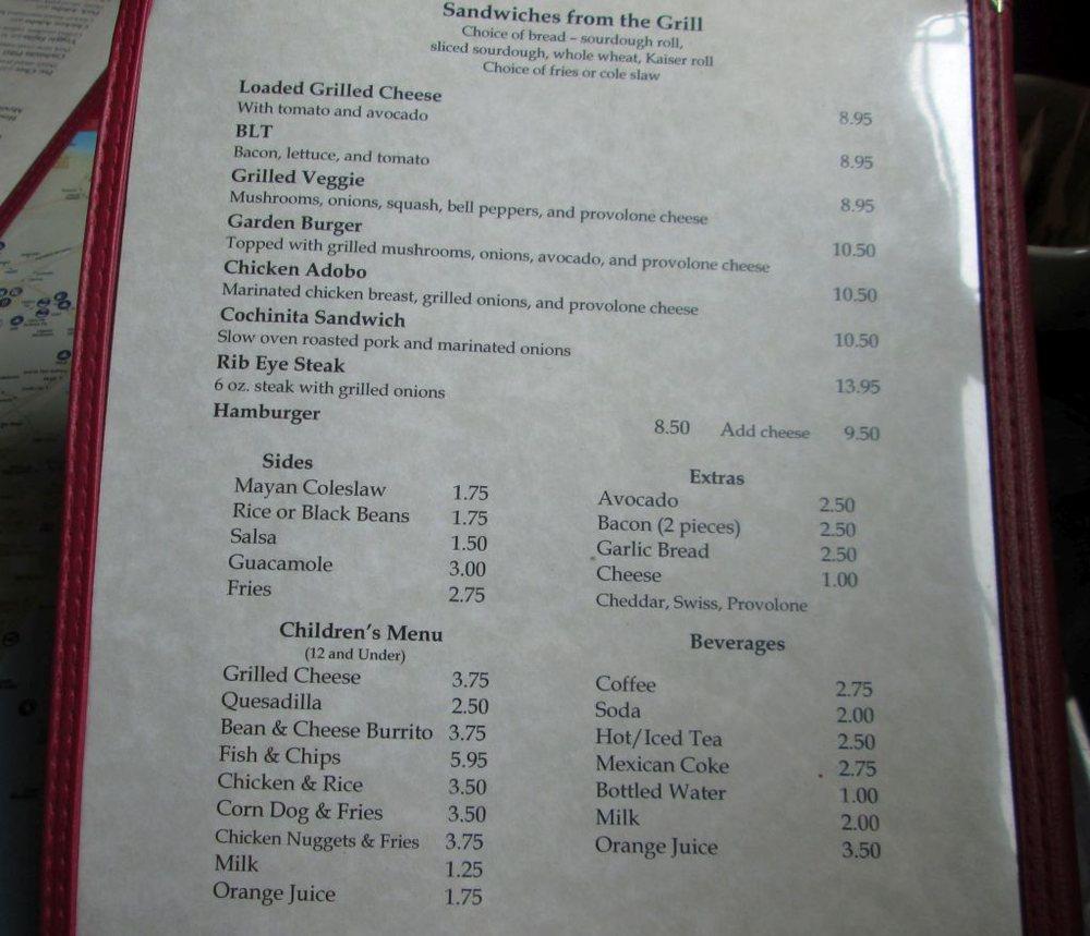 Menu at Cafe Capistrano, Half Moon Bay, 523 Church St