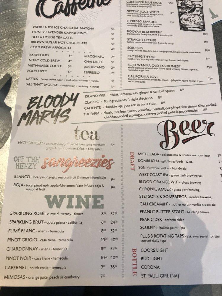 Menu at TOAST TEMECULA restaurant, Temecula