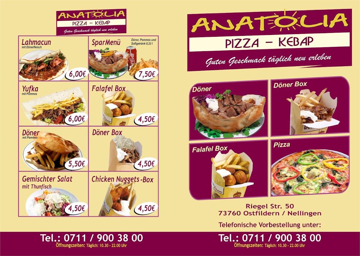 Speisekarte von Anatolia Döner Pizza, Ostfildern
