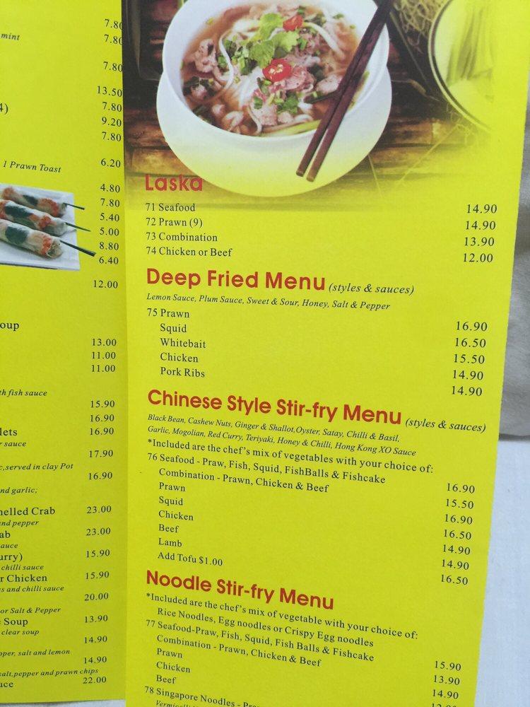 Menu at Pho Noodle House restaurant, North Strathfield