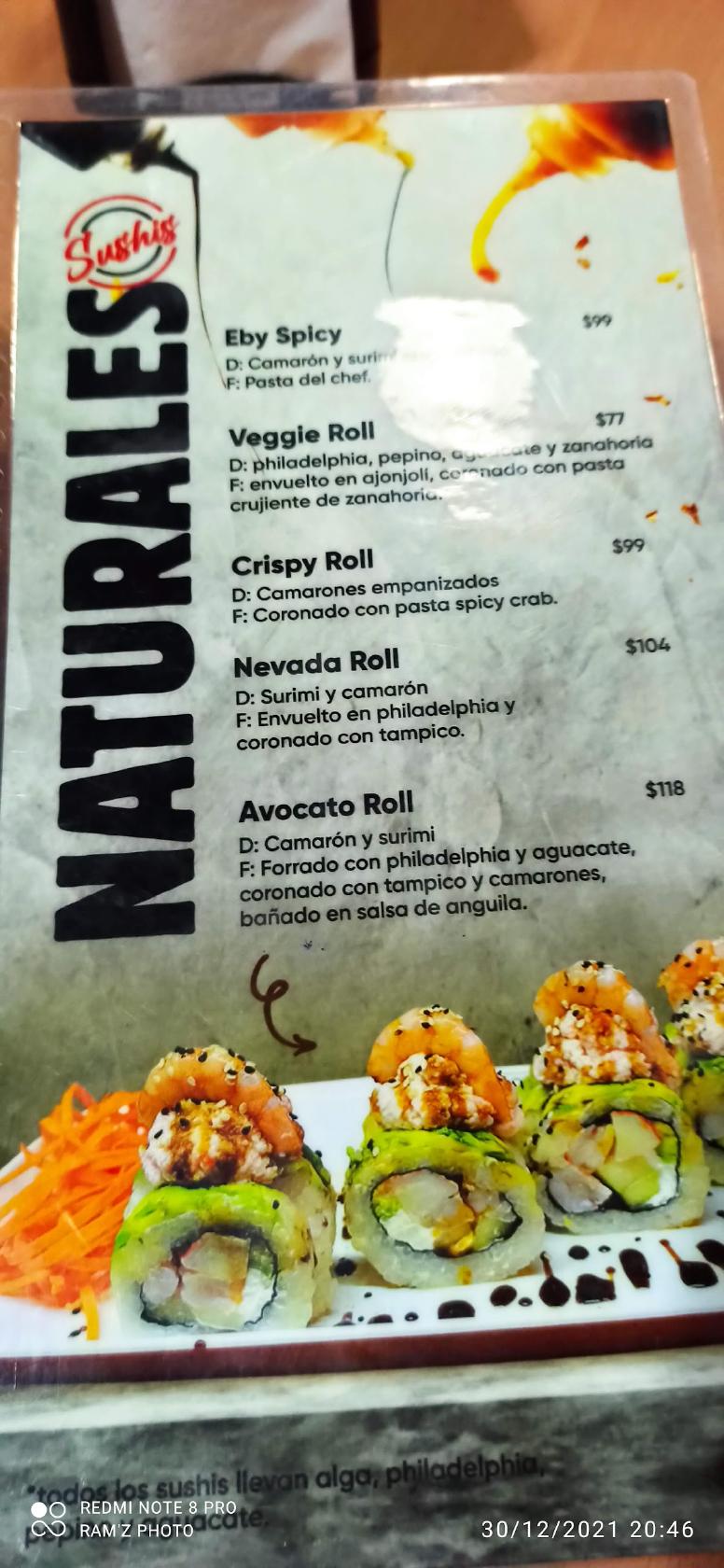 Menu at Sushi chino Roll restaurant, Guasave