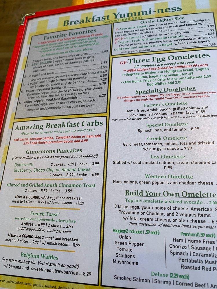 Menu at Valley Cafe Restaurant Wadsworth, Wadsworth