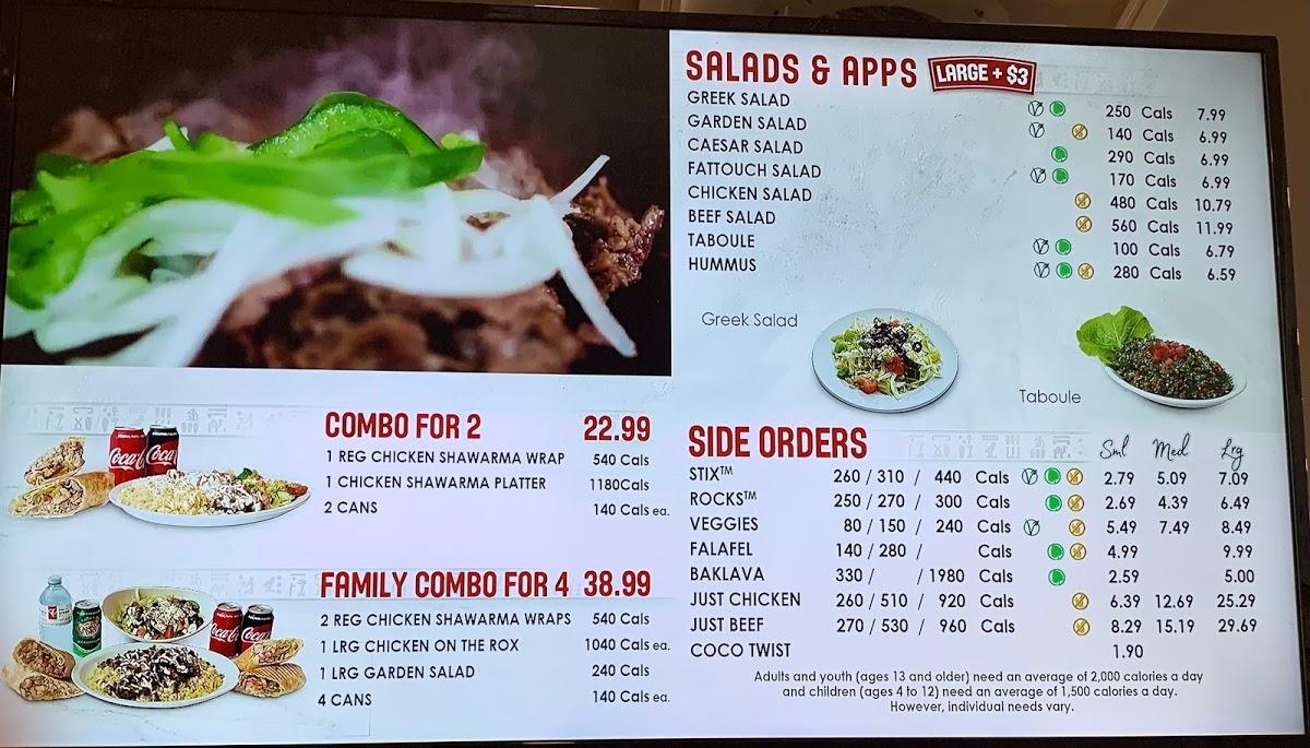 Menu At Osmow's Shawarma Restaurant, Owen Sound