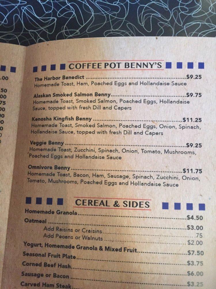 Menu at The Coffee Pot restaurant, Kenosha