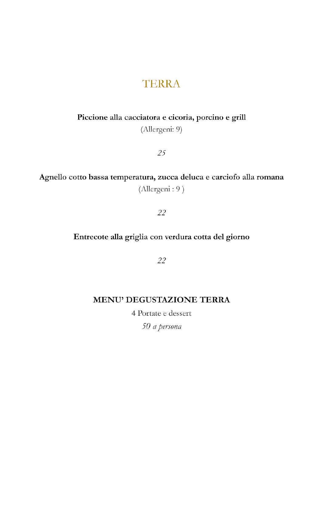 Menu da Ristorante Acquaforte, San Gemini