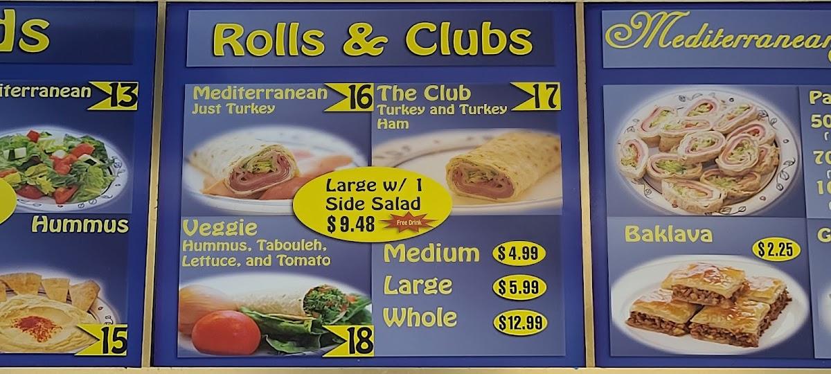Menu at Mediterranean Gourmet Lake Sq. Mall restaurant, Leesburg